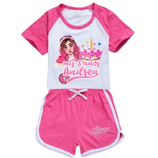 2022 Nuevo Mis Pastelitos Niños Niñas Camiseta + Pantalones Cortos  Deportivos Tendencia Verano Ropa De Hogar Pijamas 3-15Y | Shopee México