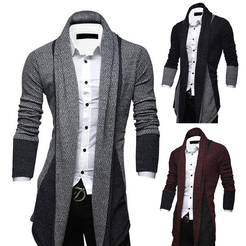  Suéter para hombre, cárdigan jacquard ajustado, chaqueta de  punto grueso cálido para hombre, suéter de punto casual, Negro-Gris : Ropa,  Zapatos y Joyería