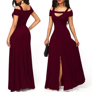 Vestidos Off Shoulder Para Mujer Largos Casuales De Fiesta Elegantes Rojos  Noche