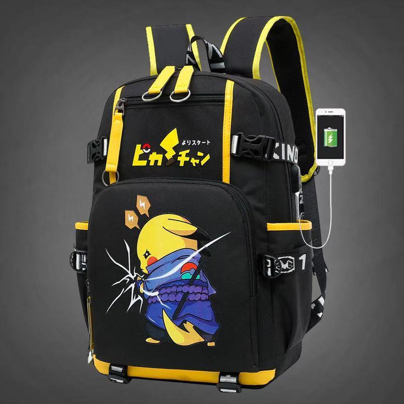 Mochila Pikachu Usb Mochila Escolar Para Estudiantes