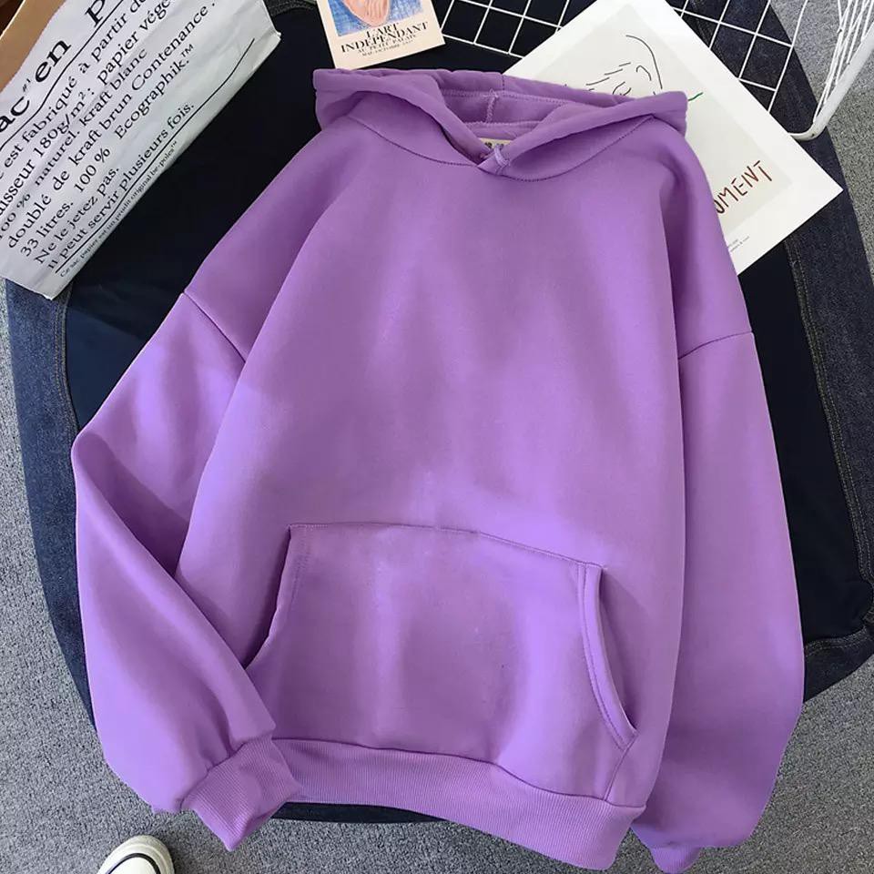 material Chelín Paso Oversize liso sudadera suéter Chamarra hombres mujeres Premium puede Color  lila | Shopee México