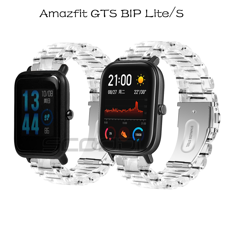 Correa De Pulsera De Resina Ligera Transparente Para Xiaomi Huami Amazfit GTS 4 3 2 2e 4Mini 2Mini bip 3 u pro s Shopee Mexico