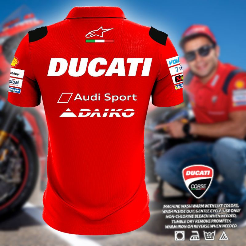 Lo Mas Buscado 2021 Ducati Corse Moto GP Racing Team Hombre Manga Corta Tamano Grafico Polo Cuello Camisa Para Hombres Mu