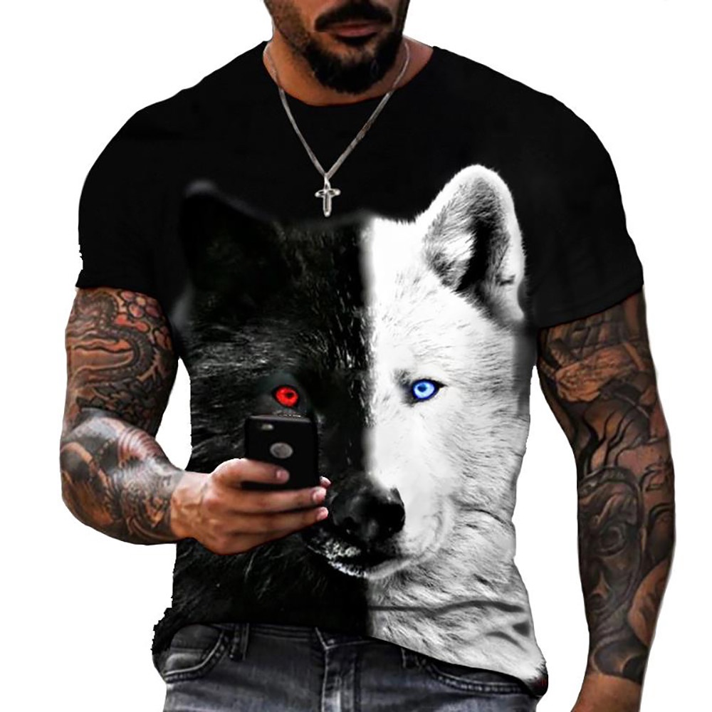 Lobo Animal Impresion 3D De Los Hombres Camisetas De Verano Calle Cuello Redondo Suelto De Manga Corta De Gran Tamano Camiseta Para Ropa Tops Shopee Mexico