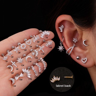 Pendientes de Aro Para Mujer Estilo Arete huggies Cz de Acero inoxidable  Hip Hop