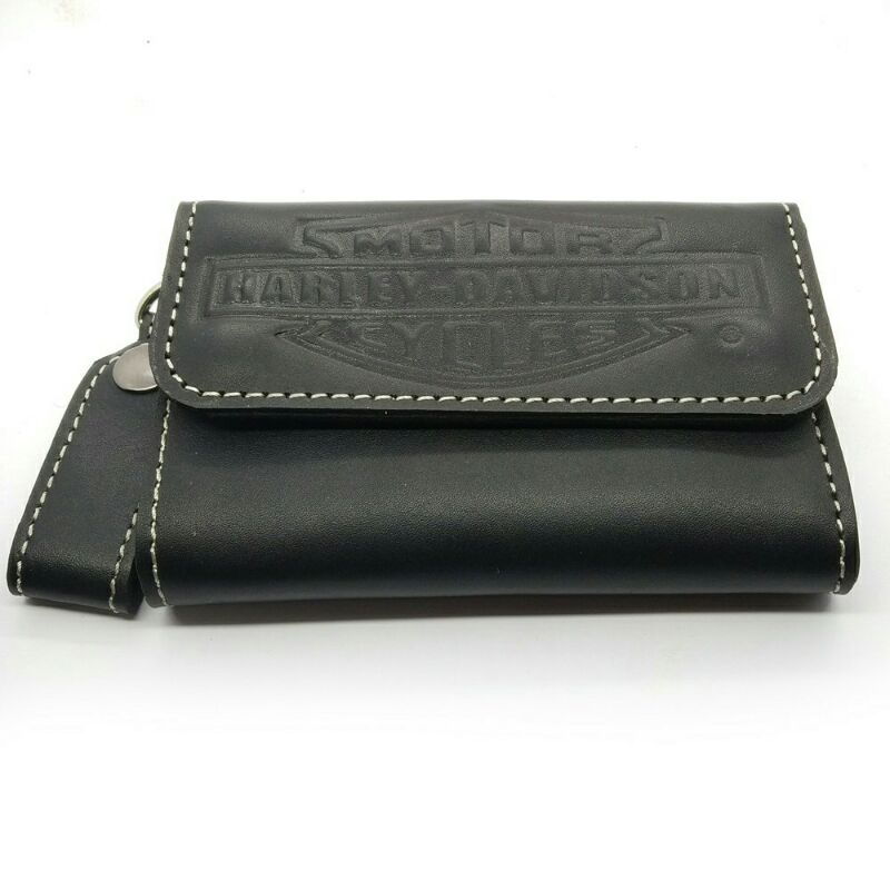 HITAM Harley Davidson Cartera De Cuero Para Hombre HD01 08 100