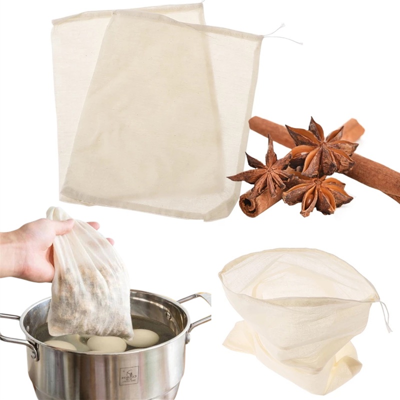 Bolsa de tela de algodón con filtro de malla para colador de especias,  colador de hierbas