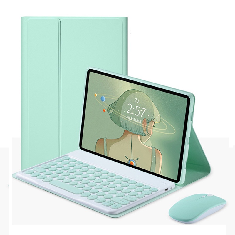 ZOMUN Funda Para Teclado Len-OVO Tab P11 (TB-J606F / TB-J606X) / Len-OVO Pad Plus 11 (TB-J607F), Teclado Inalámbrico Bluetooth Y Funda De Piel Sintética Y Teclas Redondas