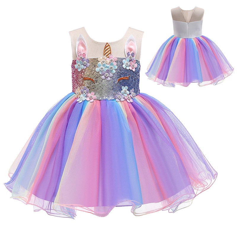 Vestido de unicornio best sale para niña 1 año