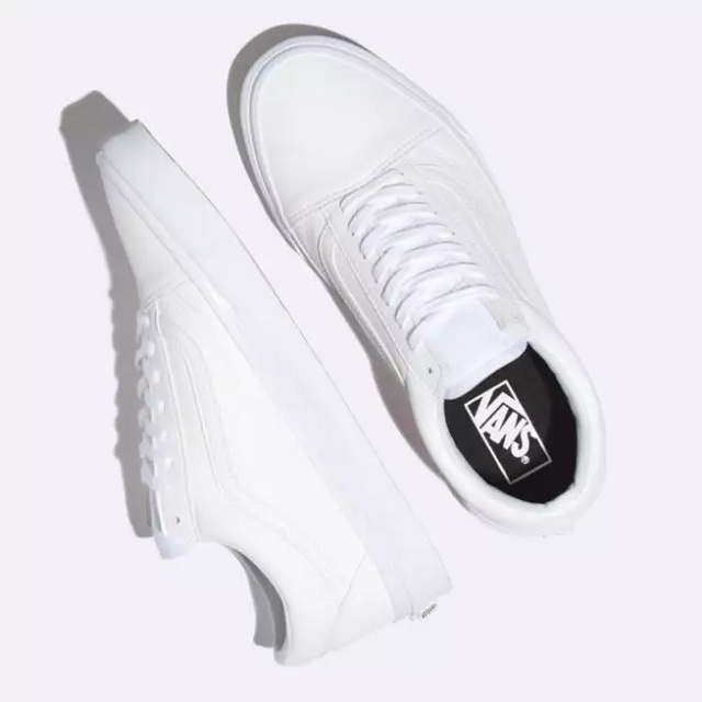 Auténticos zapatos vans blancos escolares lisos blancos zapatillas Cool vans auténticos zapatos premium negro blanco zapatillas de deporte hombres mujeres | Shopee México