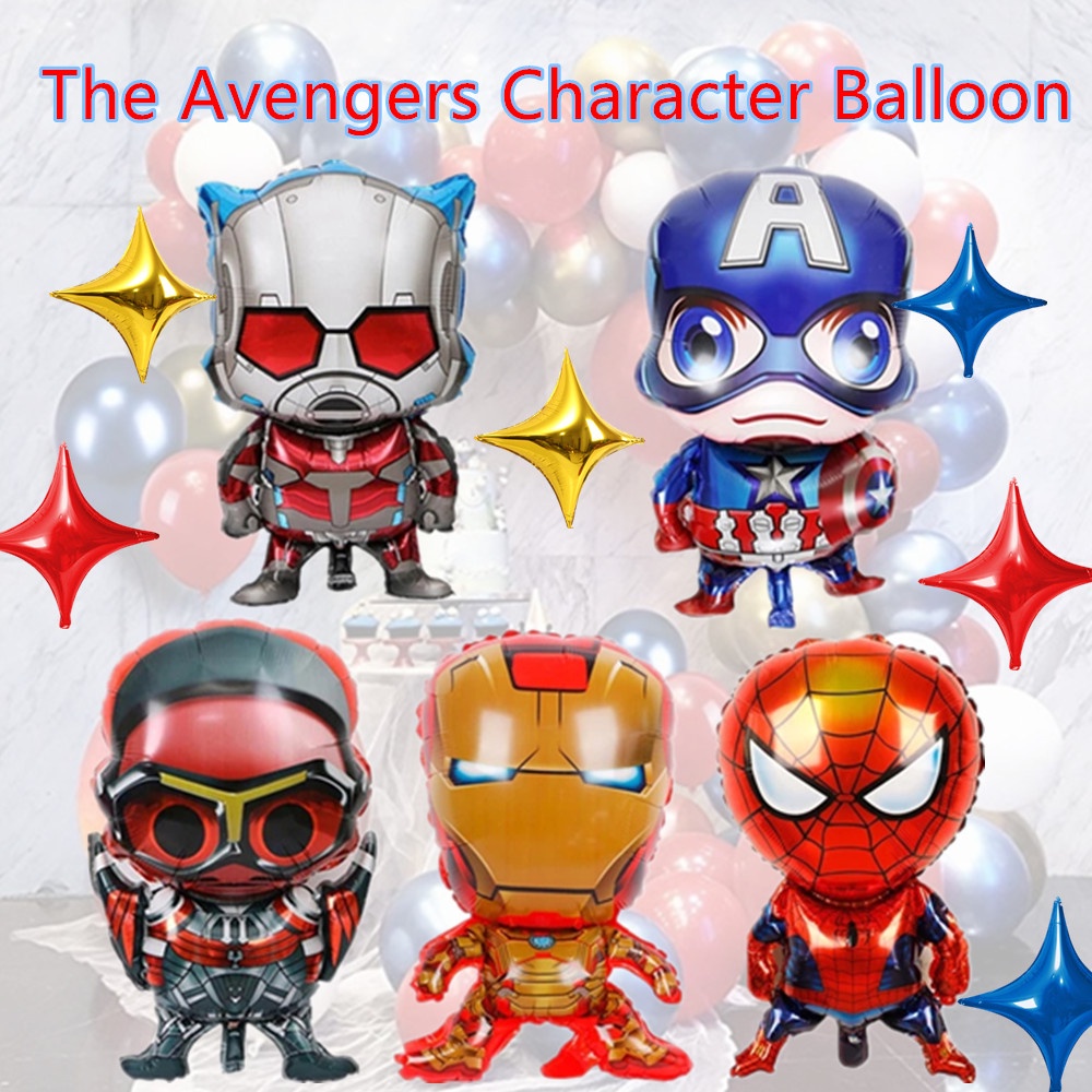 Globos De Helio Con Láminas De Avengers Marvel - Multicolor, Perfectos Para Cumpleaños Infantiles Y Fiestas Temáticas