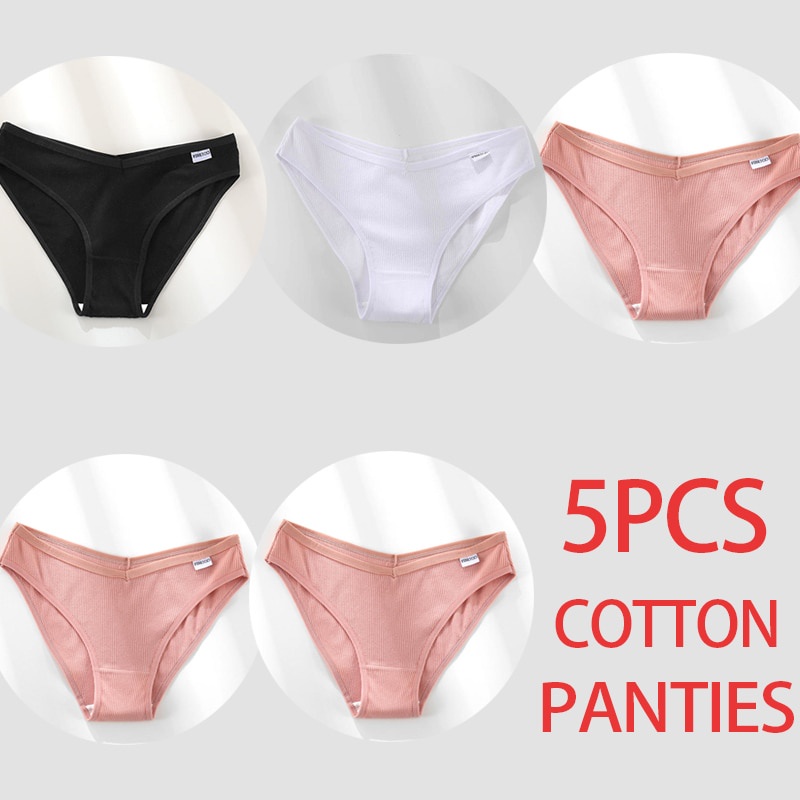 FINETOO 5 Unids Set Mujeres Bragas Ropa Interior De Algodon Mujer Panty Color Solido Calzoncillos Sexy Lenceria Para Intimos Shopee Mexico