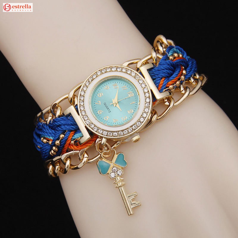 Reloj De Pulsera De Cuarzo Para Mujer Hecho A Mano Trenzada