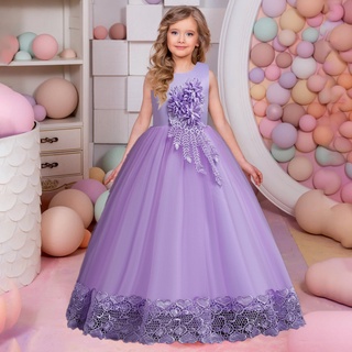 Vestido De Niña De Flores Vintage Para Fiesta Boda , Niños , Desfile De Princesa , Largo , Vestidos Largos Para Niñas , Ropa Formal De Noche | Shopee México