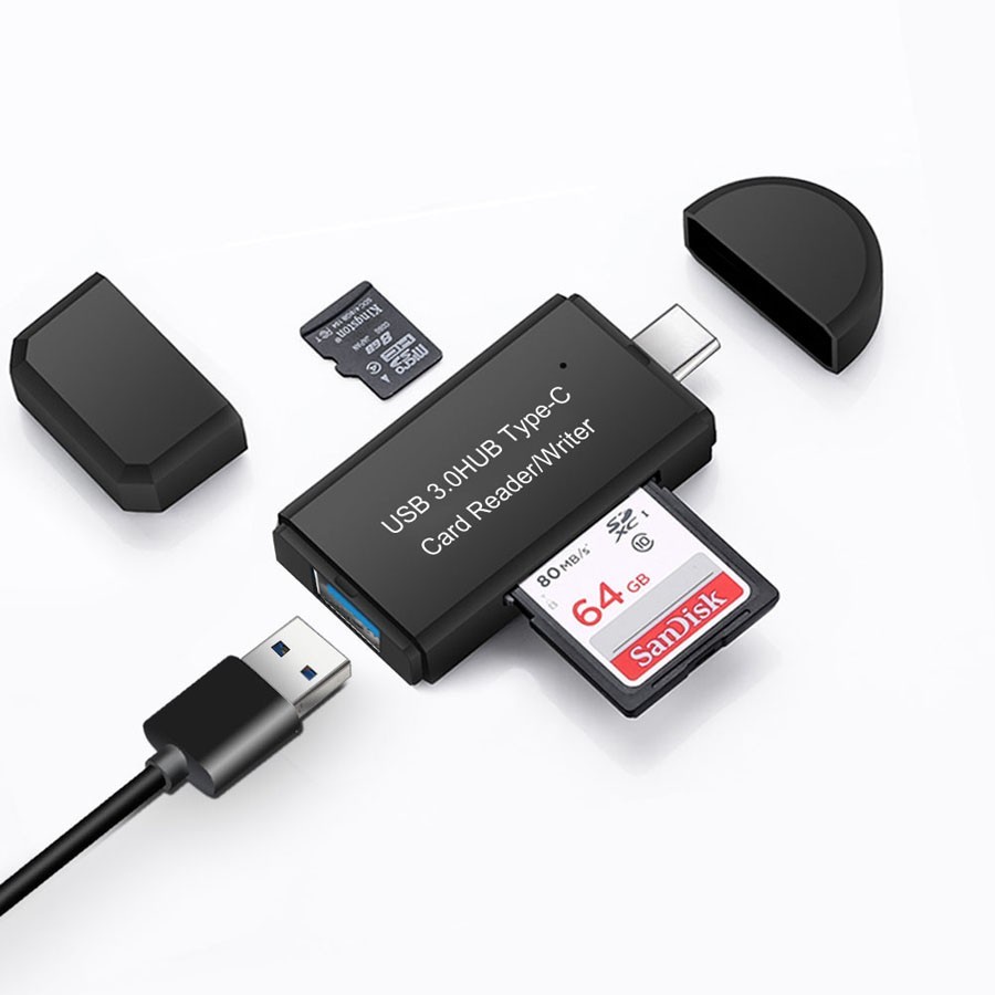 Adattatore Lettore Micro SD USB 2.0 - Chiavetta Lettore Per Memorie Flash, Nero