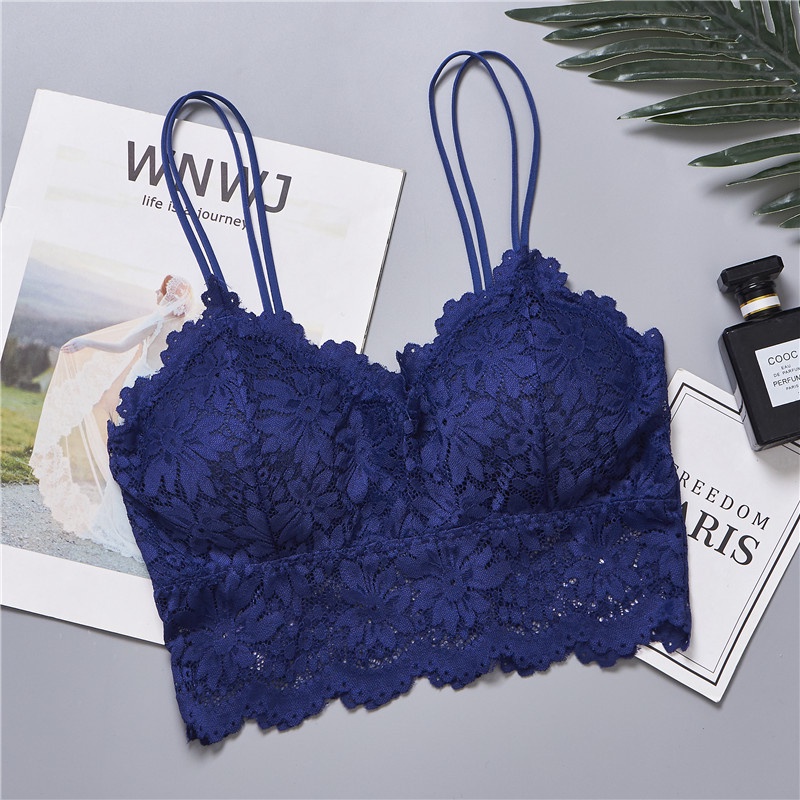 thumbnail image 1 of Mujeres Sexy Encaje Sujetador Profundo V Push Up Bralette Sin Costuras Ropa Interior M-XL, 1 of 5