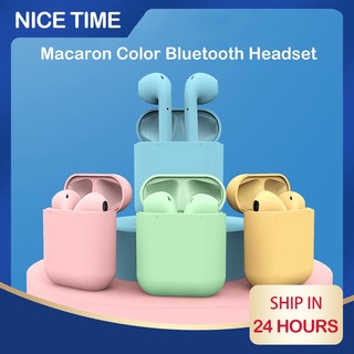 i12 tws macaron auriculares bluetooth airpods v5.0 3d touch auriculares  inalámbricos auriculares deportivos inpods12 para android iphone ordenador