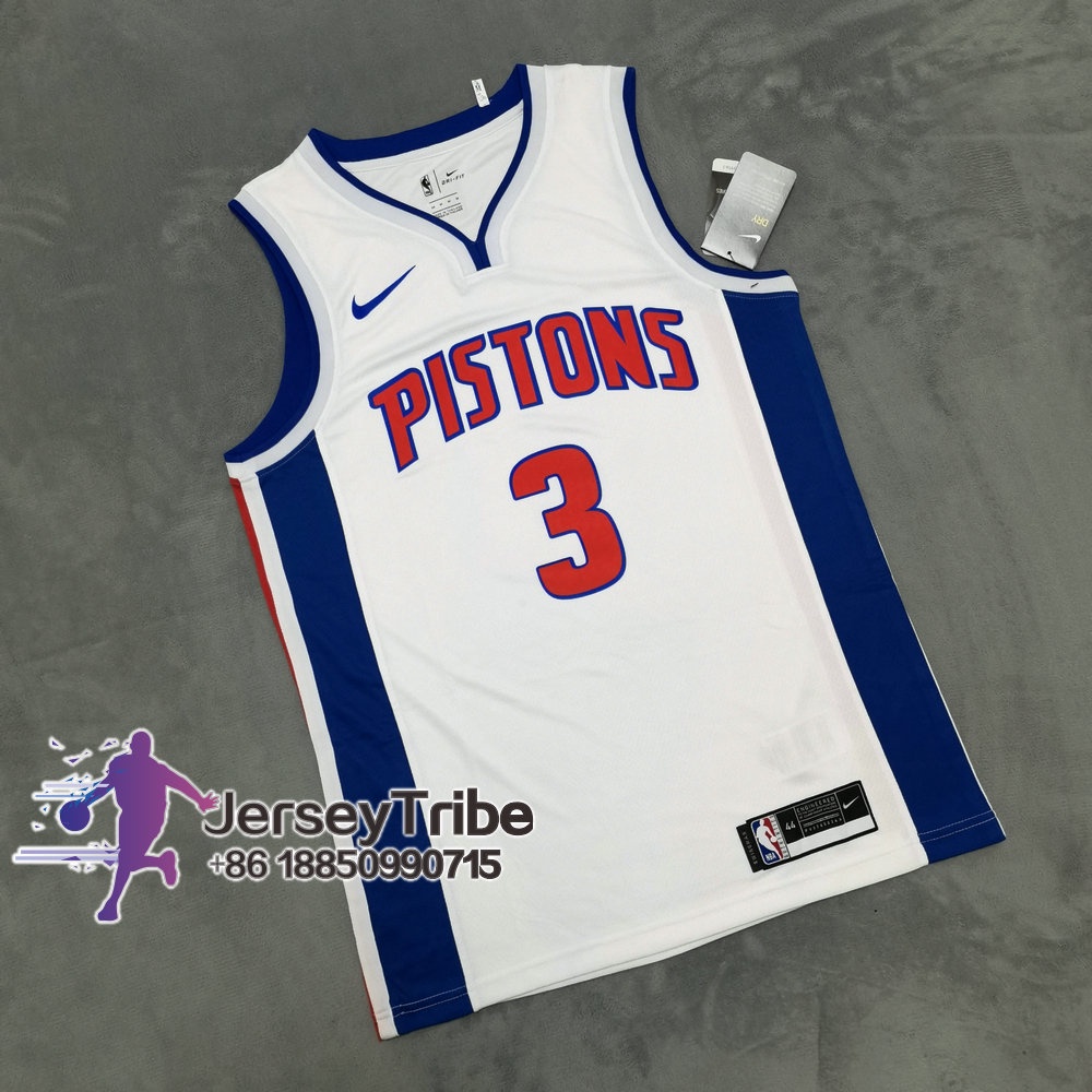 NBA Jersey Detroit Pistons # 3 Camisetas Ben Wallace Para Hombre Baloncesto Blanco Azul | Shopee