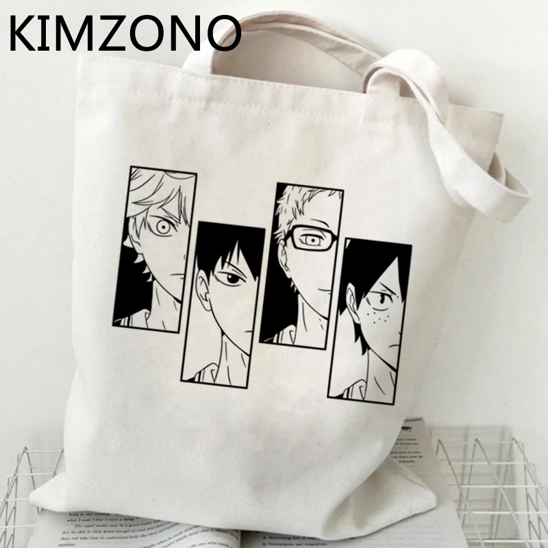 Haikyuu Bolsa De Compras Bolso De Reciclaje Shopper Bolsas De Tela Ecologicas Yute Ecobag Sacolas I.606891735