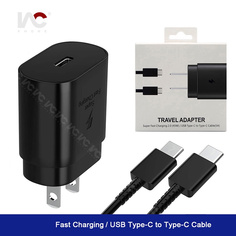 Cargador USB-C de Pared con Cable Carga Rapida 45W para Samsung
