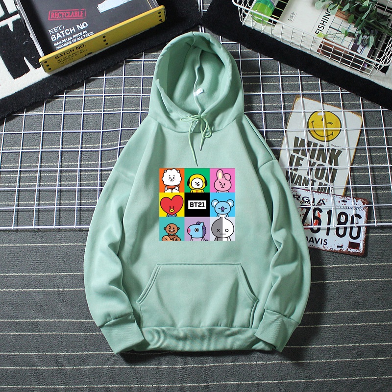 Corea Combinacion BTS Mujeres Sudadera Con Capucha Unisex De Manga Larga Deportiva Ropa De Moda
