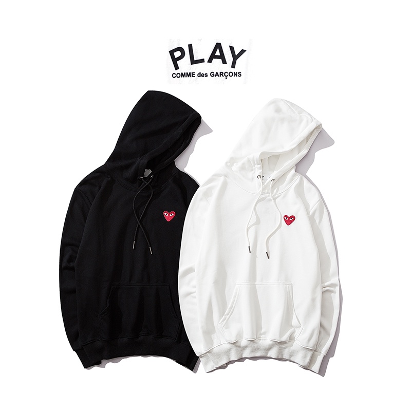 Stock Listo Moda CDG Play Heart Bordado Manga Larga Algodon Pareja Sudadera Unisex Shopee Mexico