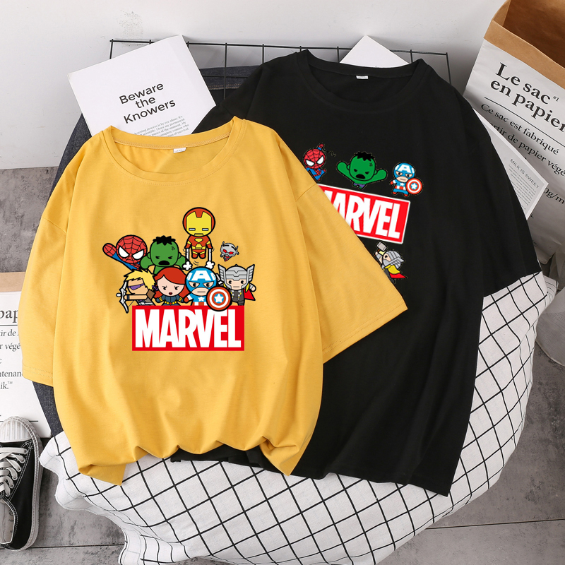 Cartoon Marvel printing short sleeve t shirt for women