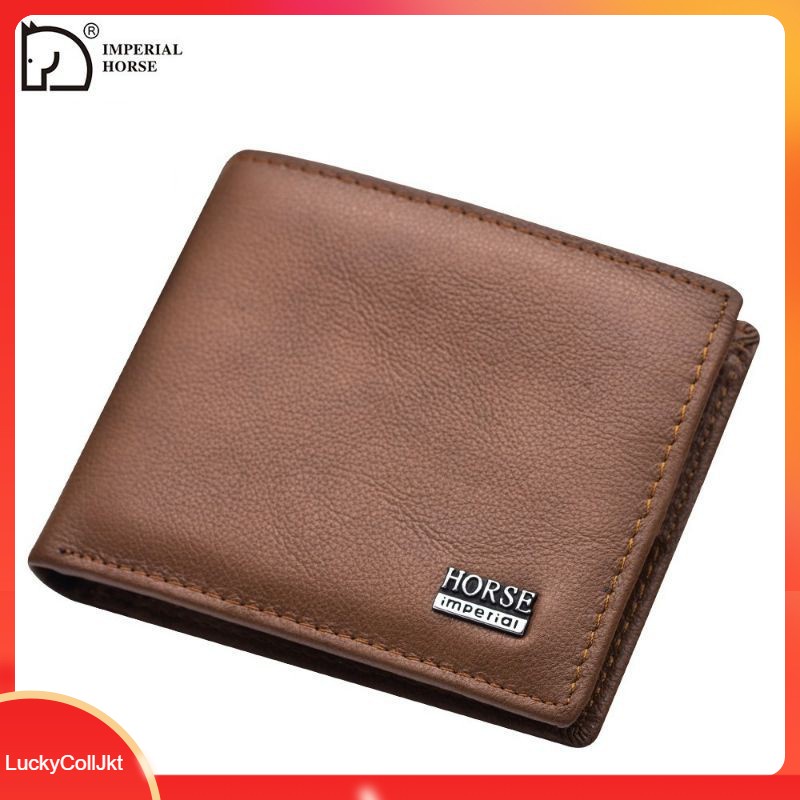 HORSE) cuero genuino hombres cartera Premium Incluide caja | Shopee México