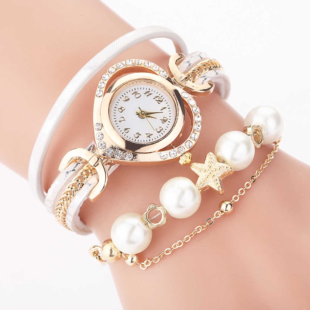 Reloj De Pulsera Para Mujer Con Colgante De Perlas Relojes De