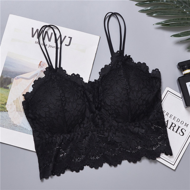 thumbnail image 1 of Mujeres Sexy Encaje Sujetador Profundo V Push Up Bralette Sin Costuras Ropa Interior M-XL, 1 of 5