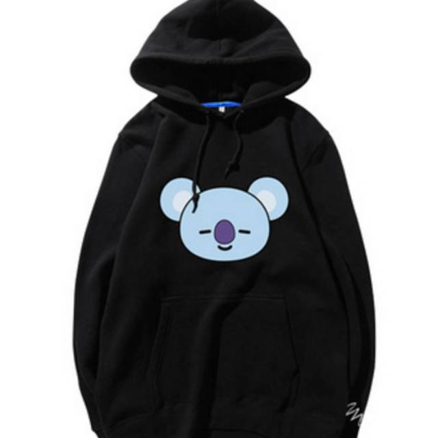 Koya BTS BT21 sudadera con capucha BT21 Koya su ter Koya BT21 Chamarra caliente su ter negro Koya BT21