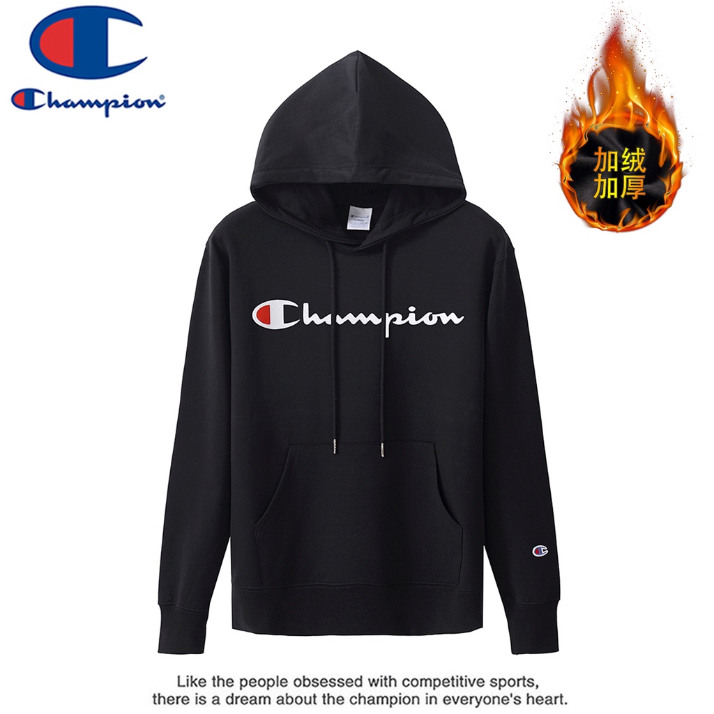 Champion Sueter Sudadera Con Capucha Mas Terciopelo Engrosamiento Hombres Y Mujeres Pareja Modelos De Hierba Palabra Clasica Marea Suelta Marca Shopee Mexico