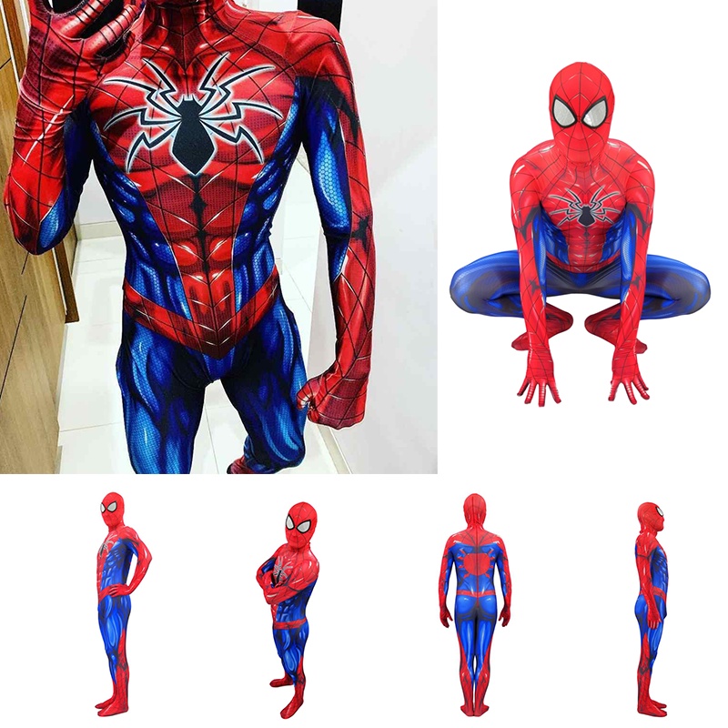 SpiderMan Armor MK IV Jumpsuit Spiderman Cosplay Costume Halloween