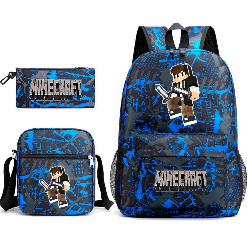 Mochila Minecraft De Doble Cara Impresa Bolsa Escolar De 16 Pulgadas/17  Personalizada