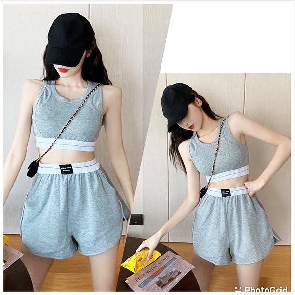 Jes Ps3915 conjunto crop top Shorts mujer ropa deportiva