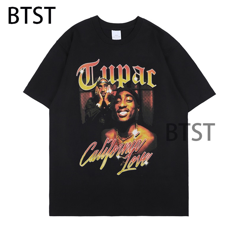 2021 New 2pac Rap T Shirts print O-Neck Short Sleeve Regular Mens Top ...