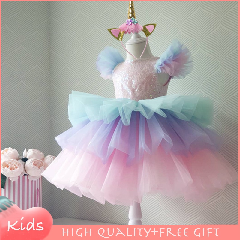 Vestido de unicornio best sale para niña 1 año