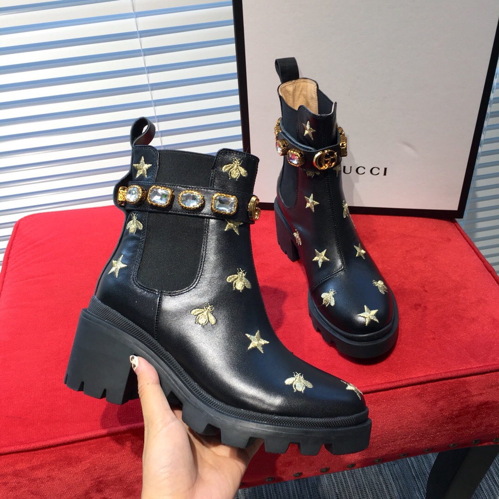 Gucci 2021 Nueva Chelsea Martin Botas De Las Se oras casual Moda Cortas