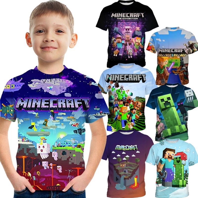 MINECRAFT Camiseta Para 3 13 A os Ni os Drag n Y Ni as Camisetas