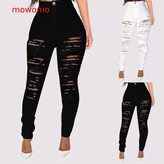 Pantalones Negros Rotos Mujer