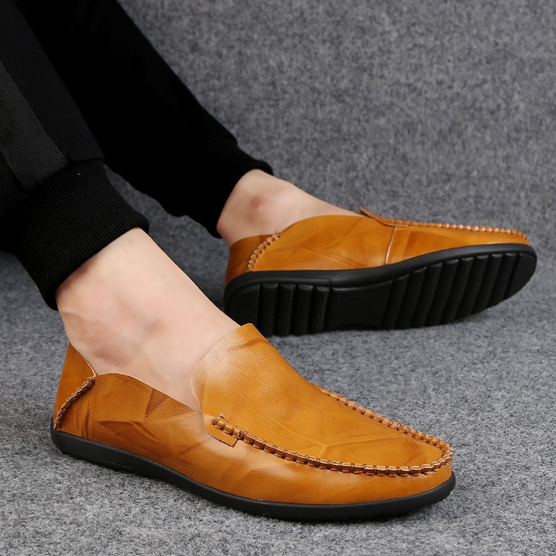 Comprar Zapatos casuales de guisantes para hombre Mocasines de cuero  mocasines deslizantes en pisos para hombre Zapatos de conducción masculinos