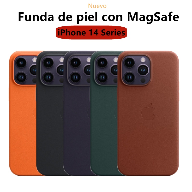 Funda de piel con MagSafe para el iPhone 14 Pro Max plus 14Pro Capa Leather  Case
