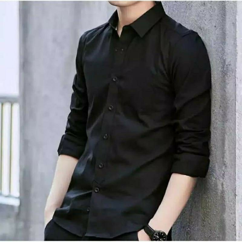 Camisa casual hombre negra