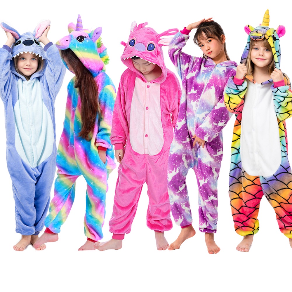 Pijama De Punto De Invierno Para Ni os Kigurumi Animal Pijamas Panda Licorne Onesie Ni as Ropa De Dormir Mono De Dinosaurio