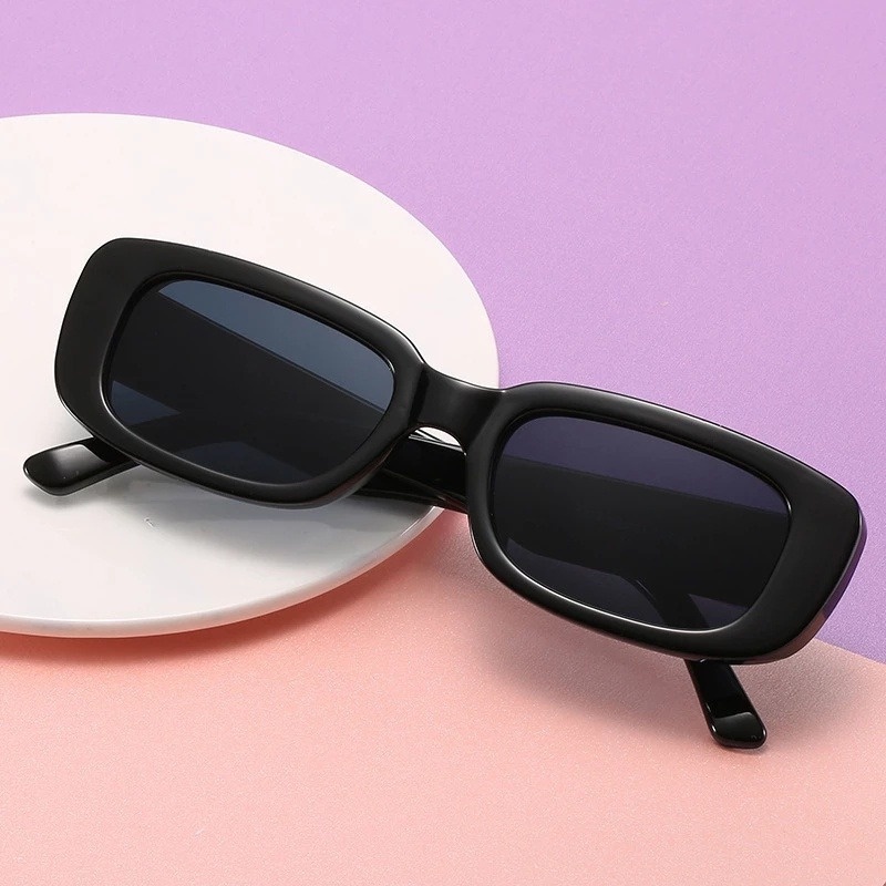 Gafas De Sol Cuadradas Negras Vintage Rectangulares Pequenas De Lujo Mujer A Prueba De Rayos UV Shopee Mexico