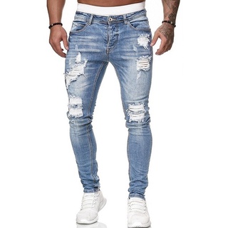 24 Horas Para Mercancías Comercio Exterior Nuevo Estilo Deseo Pantalones De Los Hombres Americanos Europeos Esmerilado Blanco Slim-Fit Mezclilla Moda Flacos 8846 PDUG | Shopee México