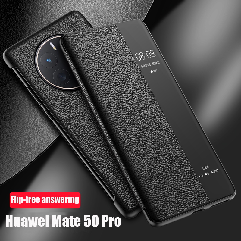 Funda para Huawei Mate 50 Pro, cuero de grano de madera con tarjetero y  ventana, funda con tapa magnética para Huawei Mate 50 Pro (6.74 pulgadas)