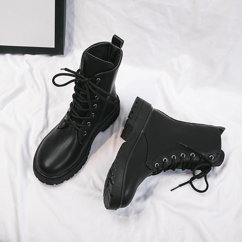 Botas de cordones online negras mujer