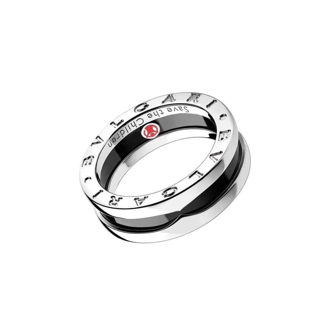 Bvlgari Save the Children Black Ceramic Band in Sterling Silver