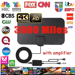 Comprar Antena de TV Digital amplificada para interiores, 200 millas,  1080P, HD, con amplificador, VHF/UHF, antena Digital satelital, Tv Digital